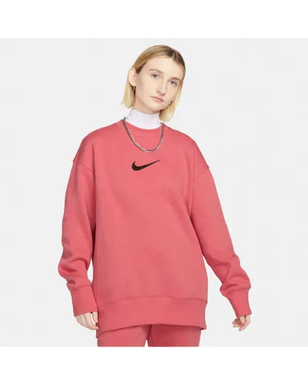 Sweat manches longues Femme W NSW FLC OS CREW MS Rose