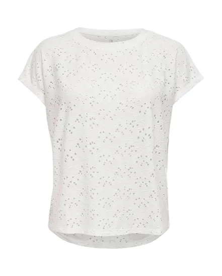 T-shirt manches courtes Femme ONLSMILLA S/S TOP JRS NOOS Blanc