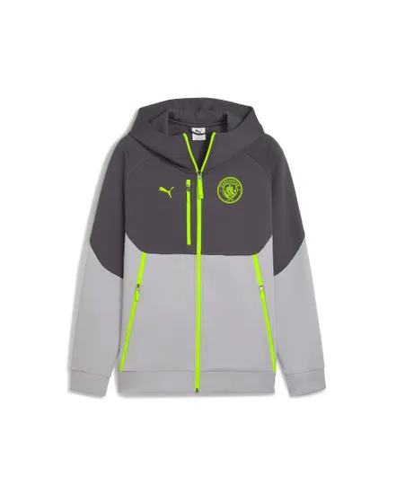 Sweat zip à capuche Homme MCFC PUMATECH FZ HOO Gris