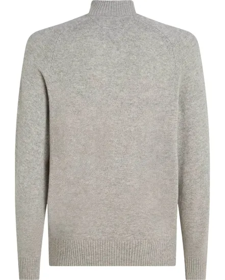 Pull col zippé Homme LAMBSWOOL ZIP MOCK Gris Chiné