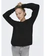 Pull Femme ONLCAMILLA V-NECK L/S PULLOVER KNT NOOS Noir