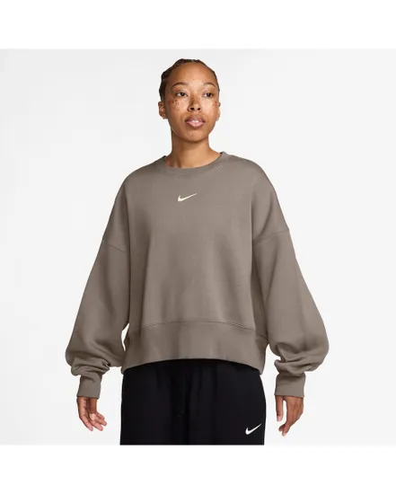 Sweat Femme W NSW PHNX FLC OOS CREW Marron