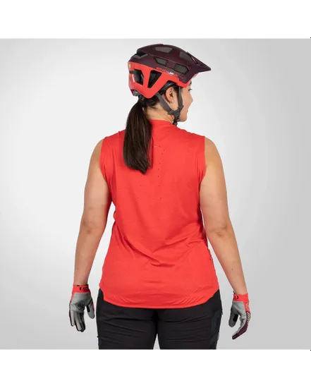 Maillot sans manches Femme SINGLETRACK Rouge