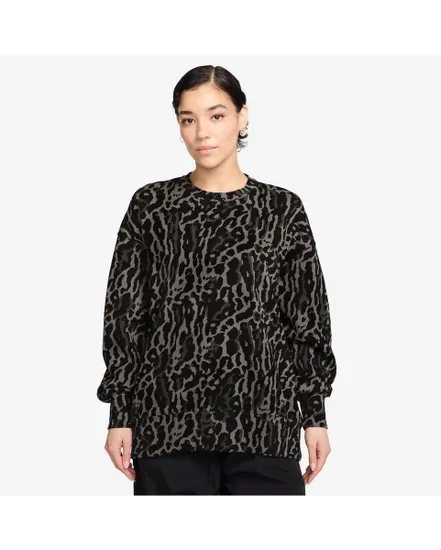 Sweat Femme W NSW PHNX FLC OS AOP CREW Noir