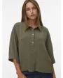 Chemise Femme VMICELYN 3/4 SHIRT WVN BTQ Vert