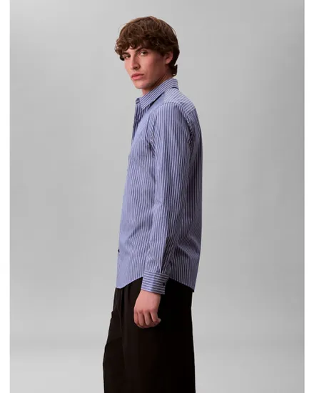 Chemise Homme LS STRIPE SUPIMA STR Bleu Amiral