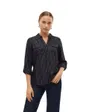 Chemisier Femme VMBUMPY LS GLITTER SHIRT WVN GA NOOS Noir/Argent