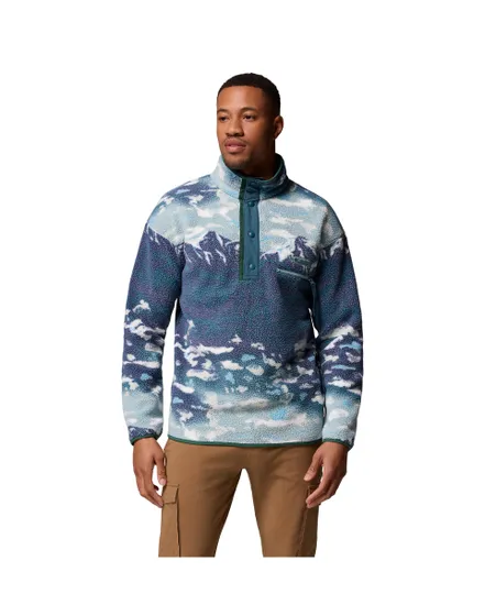 Polaire Homme HELVETIA II PRINTED HALF SNAP FLEECE Bleu