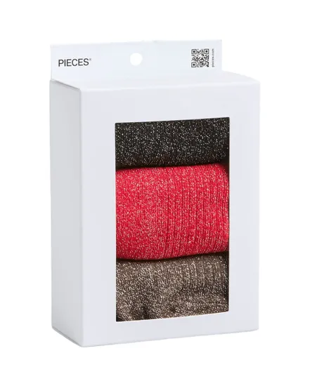 Lot de 3 Chaussettes Femme Noël Volants
