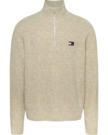 Pull col zip Homme TJM REG 1/4 ZIP RAGL Beige