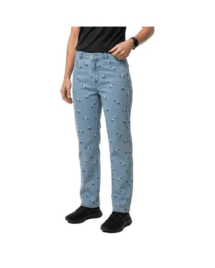 Jean Femme Pcflora Hw Straight Emb Jeans Noos