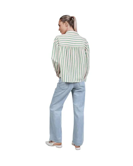 Chemise Femme PCJAVIA LS Stripe Shirt WVN