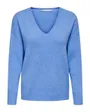 Pull en maille manches longues Femme ONLRICA LIFE L/S V-NECK PULLO KNT NOOS Bleu