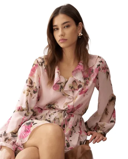 Robe Femme A-Line Avec Volants Et Ceinture Salsa