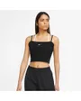 Débardeur Femme W NSW ESSNTL RIB CROP TOP Noir