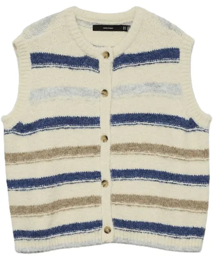 Gilet Femme Vmkira Sl O Neck Stripe