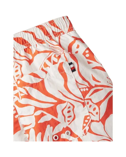 Short De Bain Homme Abstract Floral Bonfire Orange