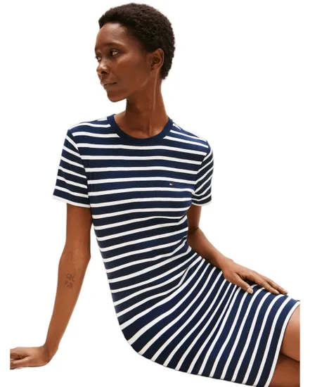 Robe courte Femme NEW CODY STR SLIM SHORT DRS SS Bleu Marine