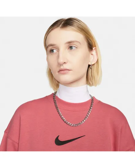 Sweat manches longues Femme W NSW FLC OS CREW MS Rose