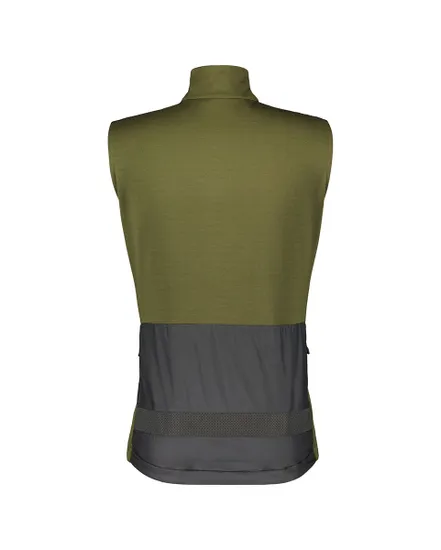 Gilet coupe-vent Homme GRAVEL WARM MERINO Vert Sapin/Noir