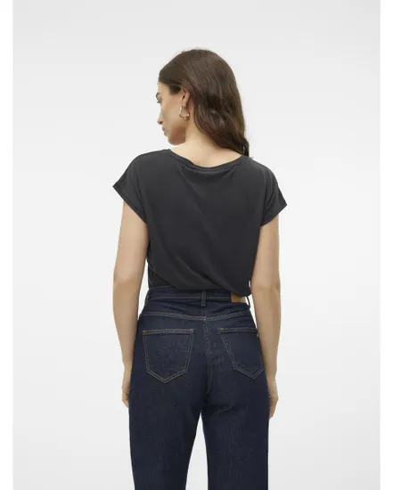 T-shirt Femme VMFILLI SS V-NECK TEE NOOS Noir