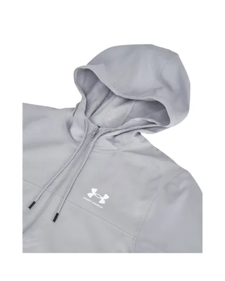 Veste zip à capuche Homme UA RIVAL WVN WINDBREAKER Gris