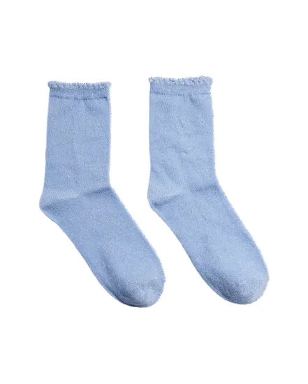 Chaussettes Femme SEBBY GLITTER LONG SOCKS Bleu Clair