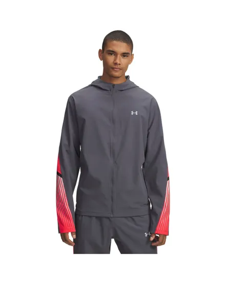 Veste zip à capuche Homme UA VELOCITI STORM HOODED JKT Gris