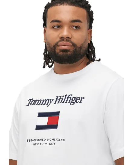 T-shirt col rond Homme TOMMY EMBRO FLAG TEE Blanc