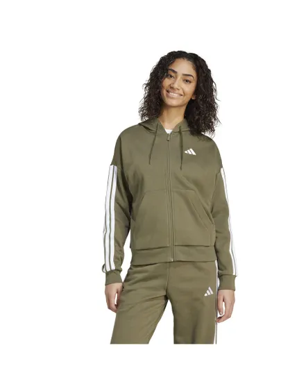 Sweat zip à capuche Femme W 3S FL FZ HD Vert