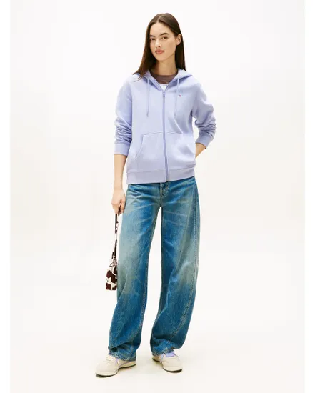 Sweat zippé à capuche Femme REG S FLAG ZIP T Bleu Pervenche