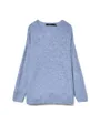 Pull Femme VMCREWLEFILE LS V-NECK BLOUSE NOOS Bleu