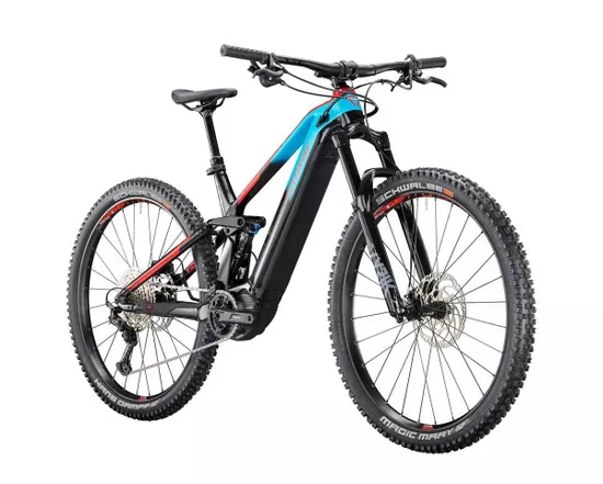 VTT électrique tout suspendu Homme EWME 4.9 Turquoise/Rouge/Noir