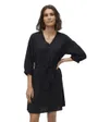 Robe courte Femme VMMYE 3/4 ABK DRESS WVN BTQ GA Noir