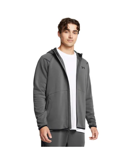 Veste zip à capuche Homme UA UNSTOPPABLE FLC FZ HD EU Gris
