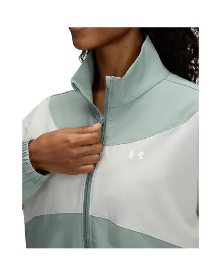 Veste zip à capuche Femme UA RIVAL WOVEN JACKET Vert