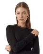 T-shirt manches longues Femme VMROSA LS HIGHNECK TOP GA JRS NOOS Noir