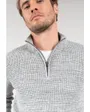 Pull en maille à col zippé Homme HENLEY PU M Gris