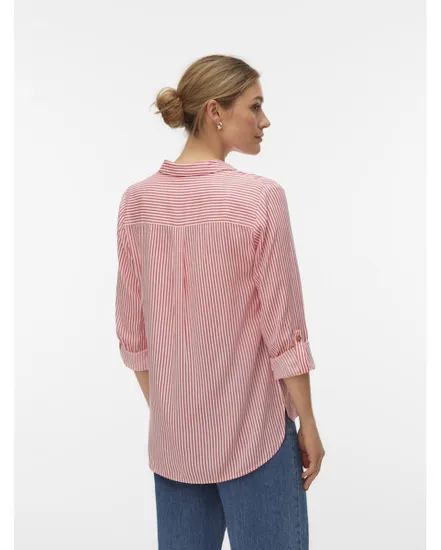 Chemisier Femme VMBUMPY L/S SHIRT NEW WVN GA NOOS Corail Rayé
