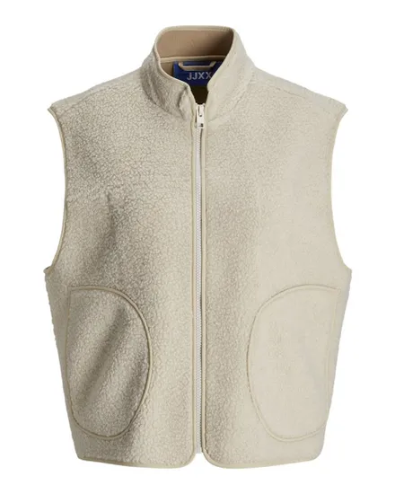 Gilet sans manche Femme JXDAWN TEDDY VEST OTW Beige