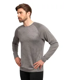 T-shirt manches longues Homme MUOSTO PRNT Gris