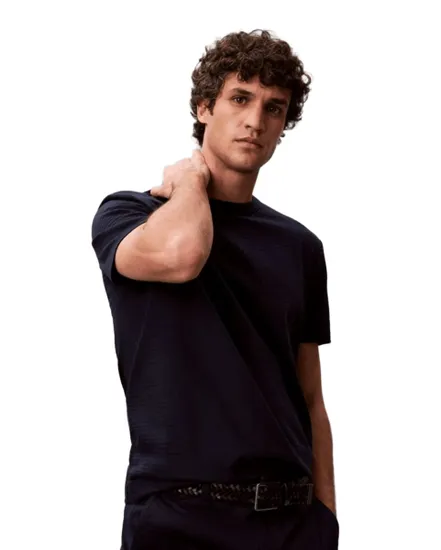 Tee shirt Manche Courtes Homme Rayures Texturées Calvin Klein