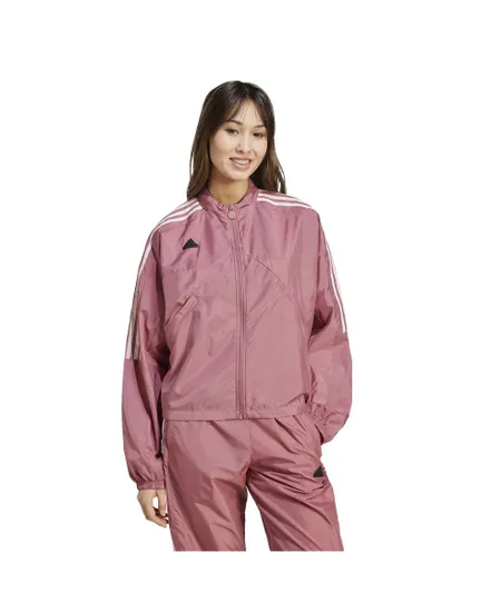 Veste zip à capuche Femme W TIRO Q3 WV TT Rose