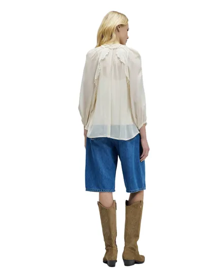 Blouse Femme À Volants Manches 3/4