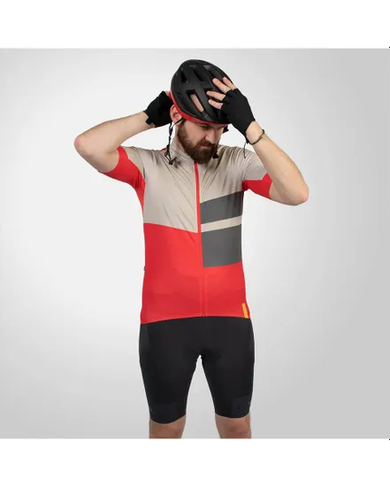 Maillot manches courtes Homme FS260 PRINT Rouge