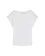 T-shirt Femme Boutons Dorés Manches Cap Boa