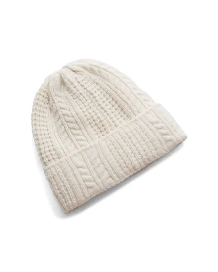 Bonnet Femme W HALFTIME CABLE KNIT BEANIE Beige
