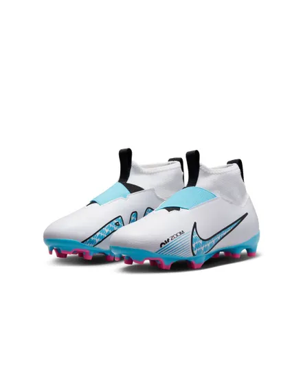 Crampons de football Enfant JR ZOOM SUPERFLY 9 ACAD FG/MG Blanc