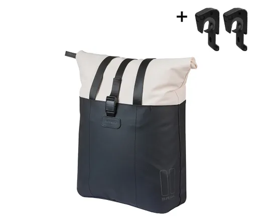 Sacoche arrière VIVE SHOPPER MIK HOOKS Blanc Cassé/Noir