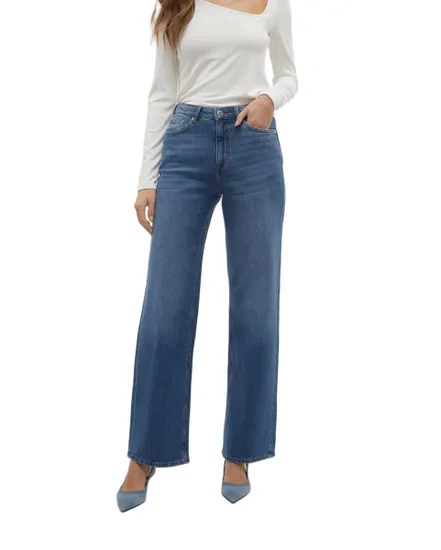 Jean Femme VMTESSA HR WIDE JEANS RA380 GA NOOS Bleu